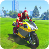 英雄驾驶摩托车(Superheroes Tricky Motorbike Stunt)